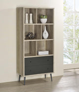 Maeve 70-inch 3-shelf Bookcase with Drawers Distressed Pine | Brown | Distressed Pine | 801923