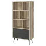 Maeve 70-inch 3-shelf Bookcase with Drawers Distressed Pine | Brown | Distressed Pine | 801923