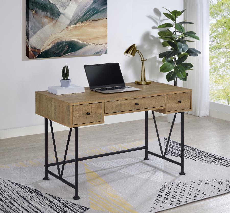 Analiese 47-inch 3-drawer Writing Desk Mango | Brown | Mango | 802001