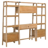 Fabian 4-piece Computer Desk and Bookshelf Set Distressed Light Brown | Brown | Distressed Light Brown | 802041-SET