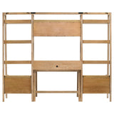 Fabian 4-piece Computer Desk and Bookshelf Set Distressed Light Brown | Brown | Distressed Light Brown | 802041-SET