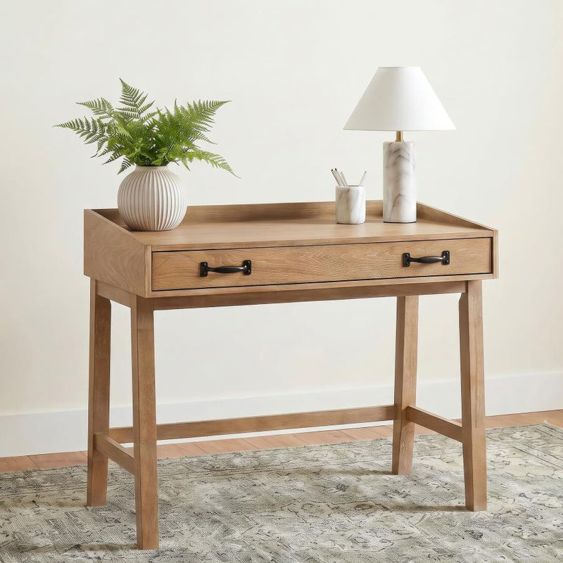Fabian 38-inch Computer Desk with Keyboard Drawer Distressed Light Brown