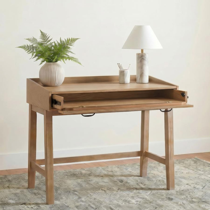 Fabian 38-inch Computer Desk with Keyboard Drawer Distressed Light Brown
