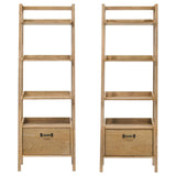 Fabian 2-piece 4-shelf Bookshelf with Drawer Distressed Light Brown | Brown | Distressed Light Brown | 802043