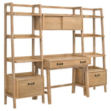 Fabian 2-piece 4-shelf Bookshelf with Drawer Distressed Light Brown | Brown | Distressed Light Brown | 802043