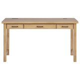 Vermes 55-inch 3-drawer Writing Desk with Power Outlet Light Ash | Brown | Light Ash | 802061