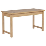 Vermes 55-inch 3-drawer Writing Desk with Power Outlet Light Ash | Brown | Light Ash | 802061