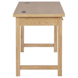 Vermes 55-inch 3-drawer Writing Desk with Power Outlet Light Ash | Brown | Light Ash | 802061