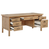 Vermes 66-inch 7-drawer Computer Desk with Power Outlet Light Ash | Full | Brown | Light Ash | 802062