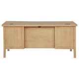 Vermes 66-inch 7-drawer Computer Desk with Power Outlet Light Ash | Full | Brown | Light Ash | 802062