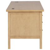 Vermes 66-inch 7-drawer Computer Desk with Power Outlet Light Ash | Full | Brown | Light Ash | 802062