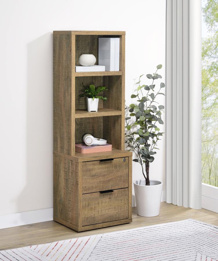 Westpark 3-shelf Bookcase USB and Lockable Drawer Mango | King | Brown | Mango | 802693