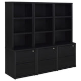 Westpark 3-piece Wall Unit Bookcase Set with USB Black | King | Black | 802703-S3
