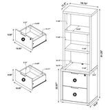 Westpark 3-piece Wall Unit Bookcase Set with USB Black | King | Black | 802703-S3