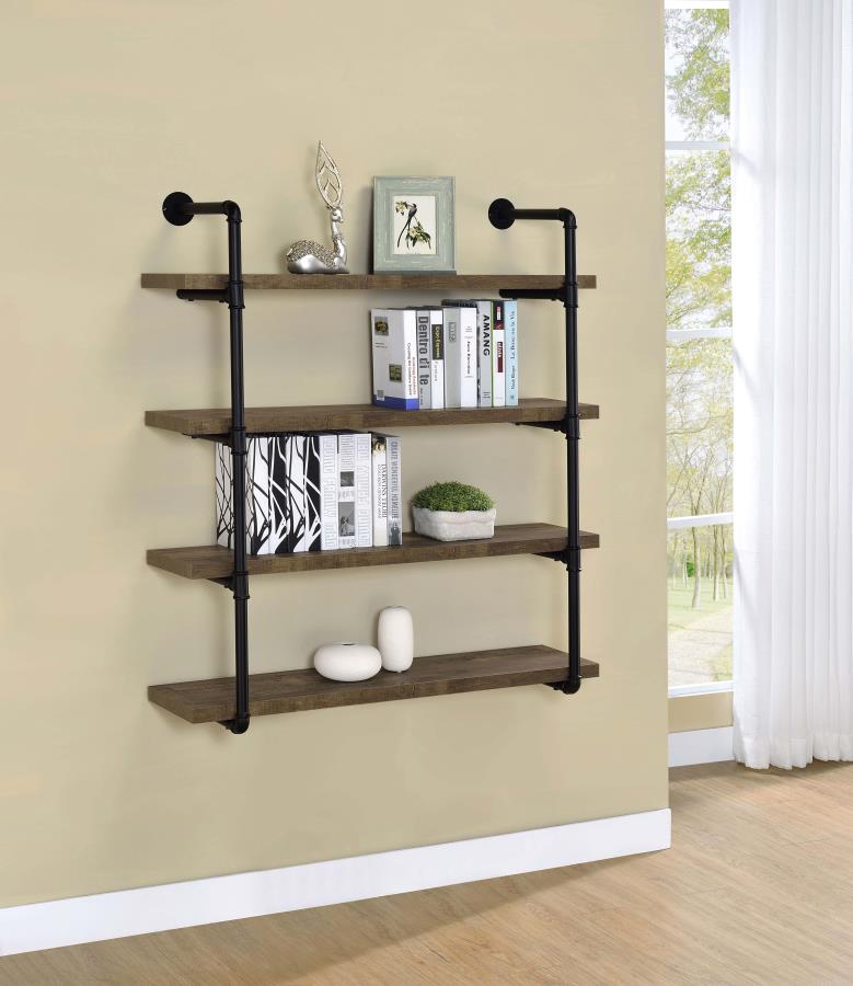 Elmcrest 39-inch 4-shelf Wall Bookshelf Rustic Oak | Brown | Rustic Oak | 804417