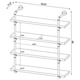 Elmcrest 39-inch 4-shelf Wall Bookshelf Rustic Oak | Brown | Rustic Oak | 804417