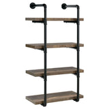 Elmcrest 24-inch 4-shelf Wall Bookshelf Rustic Oak | Brown | Rustic Oak | 804426