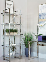 Hartford 79-inch 5-shelf Glass Bookshelf Chrome | Clear | 805538