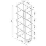 Hartford 79-inch 5-shelf Glass Bookshelf Chrome | Clear | 805538