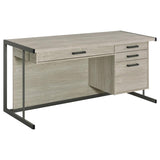 Loomis 60-inch 4-drawer Computer Desk Whitewashed Grey | Grey | White Washed Grey | 805881