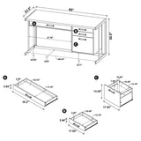 Loomis 60-inch 4-drawer Computer Desk Whitewashed Grey | Grey | White Washed Grey | 805881