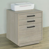 Loomis 3-drawer Home Office File Cabinet Whitewashed Grey | Grey | White Washed Grey | 805882