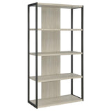Loomis 72-inch 4-shelf Bookshelf Whitewashed Grey | Grey | White Washed Grey | 805883