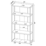 Loomis 72-inch 4-shelf Bookshelf Whitewashed Grey | Grey | White Washed Grey | 805883