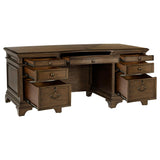 Hartshill 72-inch 7-drawer Executive Desk Burnished Oak | Brown | Burnished Oak | 881281
