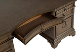 Hartshill 72-inch 7-drawer Executive Desk Burnished Oak | Brown | Burnished Oak | 881281