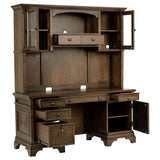 Hartshill 66-inch 5-drawer Credenza with Hutch Burnished Oak | Brown | Burnished Oak | 881283