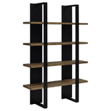 Danbrook 71-inch 4-shelf Bookshelf Black and Aged Walnut | King | Black | 882036