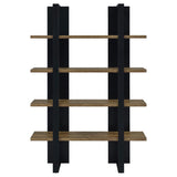Danbrook 71-inch 4-shelf Bookshelf Black and Aged Walnut | King | Black | 882036