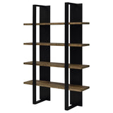 Danbrook 71-inch 4-shelf Bookshelf Black and Aged Walnut | King | Black | 882036