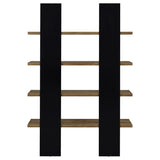 Danbrook 71-inch 4-shelf Bookshelf Black and Aged Walnut | King | Black | 882036