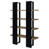 Danbrook 71-inch 4-shelf Bookshelf Black and Aged Walnut | King | Black | 882036