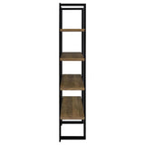 Danbrook 71-inch 4-shelf Bookshelf Black and Aged Walnut | King | Black | 882036
