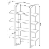 Danbrook 71-inch 4-shelf Bookshelf Black and Aged Walnut | King | Black | 882036