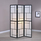 Damis 3-Panel Room Divider Folding Shoji Screen Black | King | Black | 900102