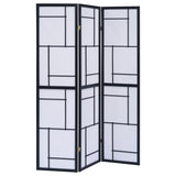 Damis 3-Panel Room Divider Folding Shoji Screen Black | King | Black | 900102