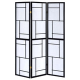 Damis 3-Panel Room Divider Folding Shoji Screen Black | King | Black | 900102
