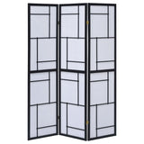 Damis 3-Panel Room Divider Folding Shoji Screen Black | King | Black | 900102