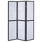 Damis 3-Panel Room Divider Folding Shoji Screen Black | King | Black | 900102