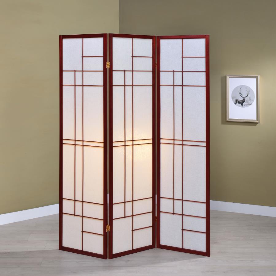 Katerina 3-Panel Room Divider Folding Shoji Screen Cherry | King | Brown | Cherry | 900110