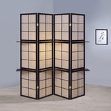 Iggy 4-Panel Room Divider Folding Shoji Screen Cappuccino | King | Brown | Cappuccino | 900166
