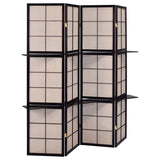 Iggy 4-Panel Room Divider Folding Shoji Screen Cappuccino | King | Brown | Cappuccino | 900166