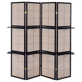 Iggy 4-Panel Room Divider Folding Shoji Screen Cappuccino | King | Brown | Cappuccino | 900166