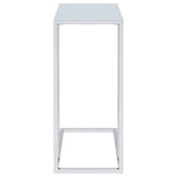 Stella White Glass Top C-Shaped Sofa Side Table Chrome | King | Silver | Chrome | 900250