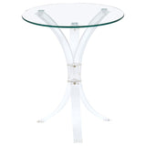 Laning Round Glass Top Acrylic Side Table Clear | Clear | 900490