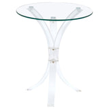 Laning Round Glass Top Acrylic Side Table Clear | Clear | 900490